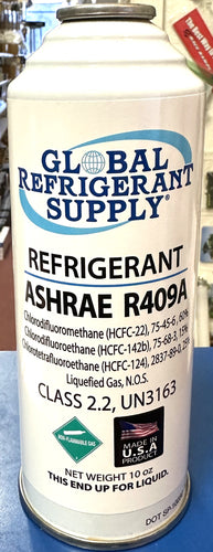 R409a, 10 oz. ASHRAE, EPA & SNAP R12 Approved Drop-in, New Self-Sealing Can
