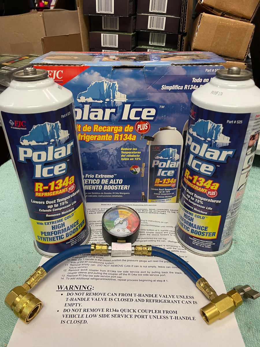 R134a Polar Ice FJC Part 582 Recharge Kit With 36 Oz Of Synthetic Boo