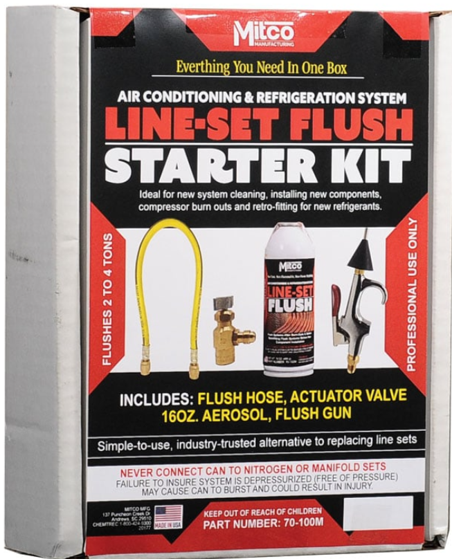 R11, 16 oz. Refrigerant Line Set Flush, Complete Kit MITCO 70100