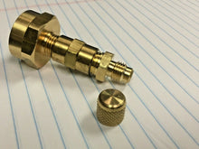 Propane Tank, CGA600 to R12 or R22 Adapter, 1/4" Male Flare w/Brass Cap, Part# 3
