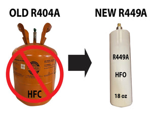 R449a (HFO) 18 oz. "NO-HFC's" A1-ASHRAE Certified, EPA SNAP Approved Replacement