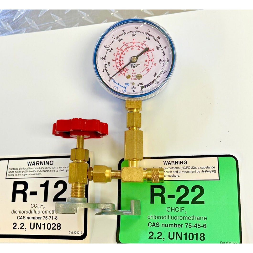 Refrigerant RI2 R22 Can Tap for Smooth Top Cans, Check & Charge-It Gauge