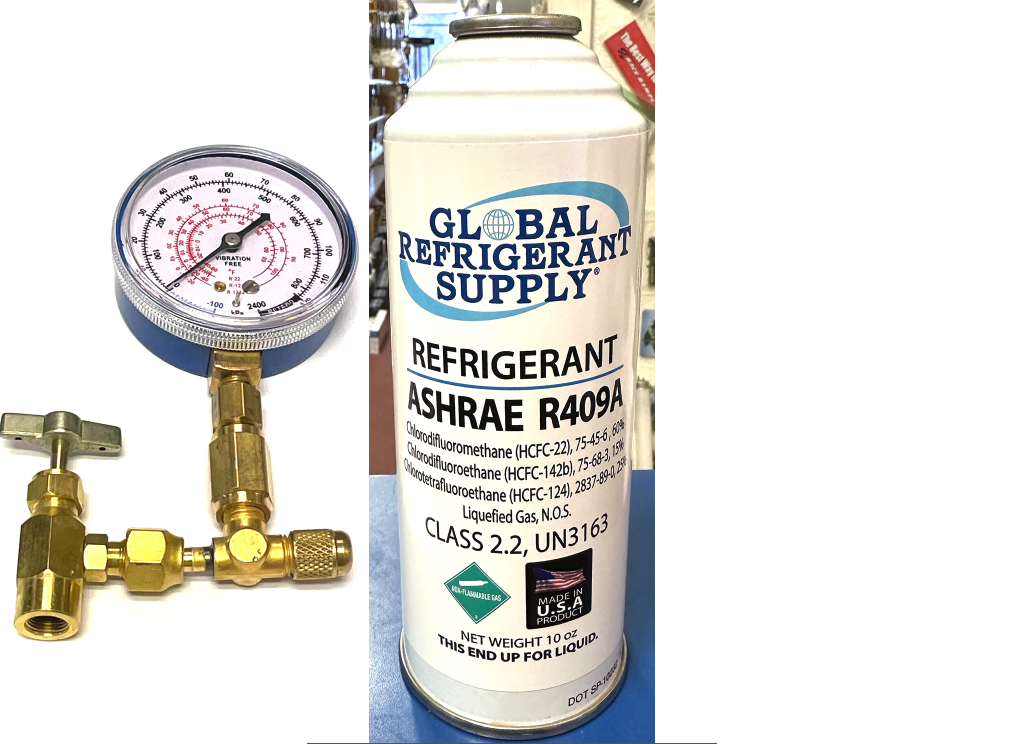 R409a, 10 oz. ASHRAE, EPA & SNAP R12 Approved Drop-in, Taper & Gauge