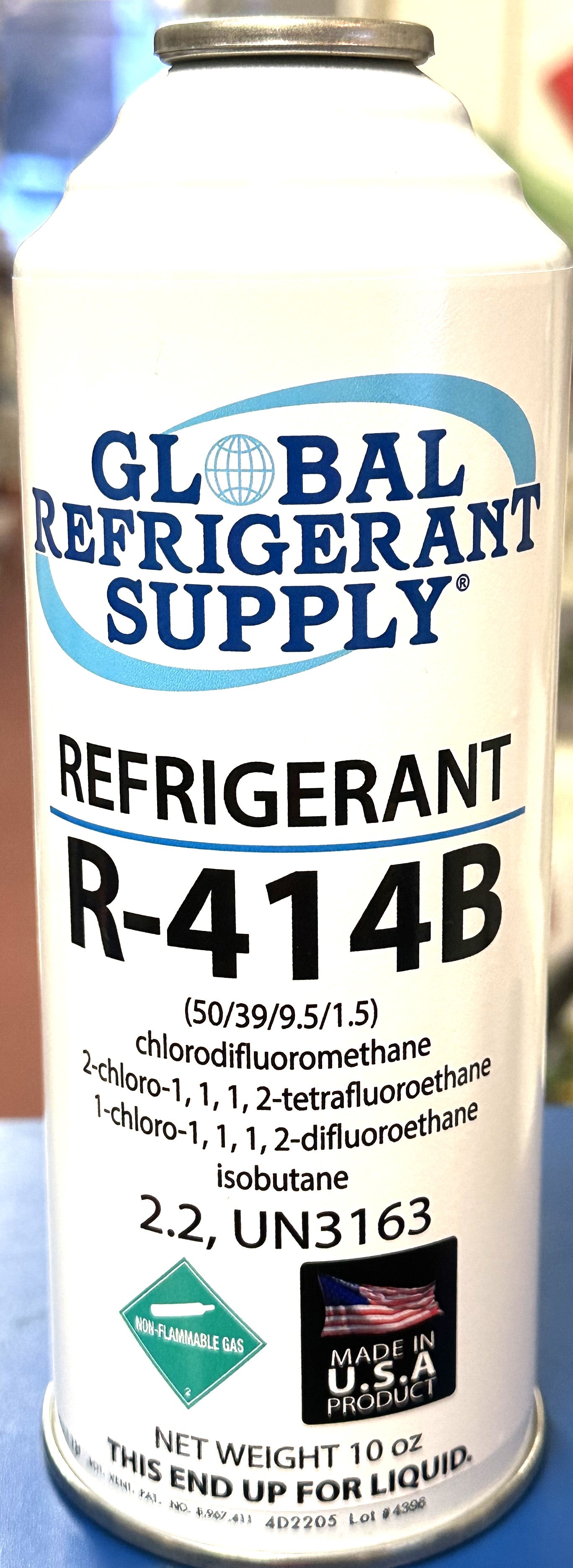 R414b, also known as HOT SHOT Refrigerant, 10 oz. Self-Sealing Can