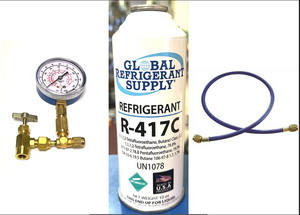 R417c, a.k.a., HOT SHOT II, Refrigerant, 10 oz. Self-Sealing Can & K28 Taper/Gauge/Hose