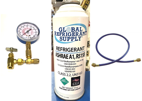 R515b, 10 oz. Can, Check & Charge It Gauge, Hose, ASHRAE & EPA Approved Drop-in Replacement For R134a
