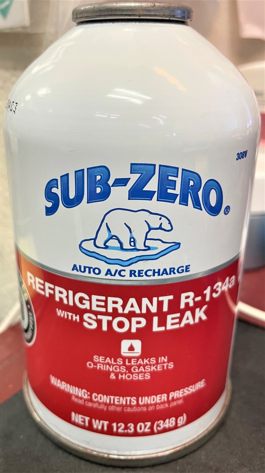 Sub-Zero 12.3 Oz Auto A/C Recharge Refrigerant R134a W/ Stop Leak