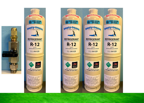 R12 Refrigerant 10 Lbs. (4) 40 oz. cans with C10 Taper, Fast Same Day Shipping