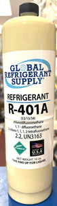 MP39, R401a, Refrigerant For Coolers, Freezers, 10 oz. Can & CGA Can Taper, Hose