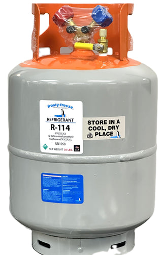 R114, 10 Lb. Refrigerant, Dichlorotetrafluoroethane, Factory Sealed, Virgin Fresh, In Stock!