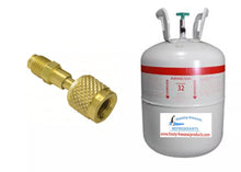 r32, r-32, 32 Left Hand Threads to 1/4" Male Flare Refrigerant Gas Tank Adapter