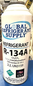 R134a, 12 oz. Can R-134a Refrigerant New Style Self Sealing Can