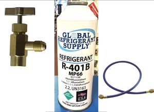 R401b, MP66, Refrigerant, 12 oz. Self-Sealing Can, Taper, Hose