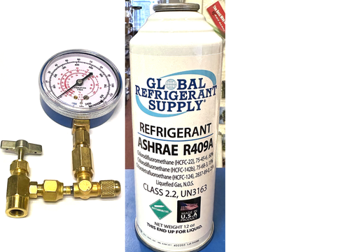 R409a, 12 oz. ASHRAE, EPA & SNAP R12 Approved Drop-in, Taper & Gauge