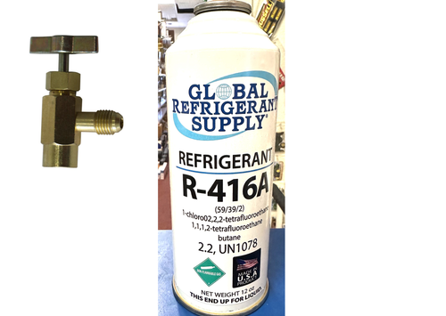 R416a, FRIGC, FR12, 12 oz. Can Refrigerant, HCFC-124, Military Approved R12 Alternate, Taper