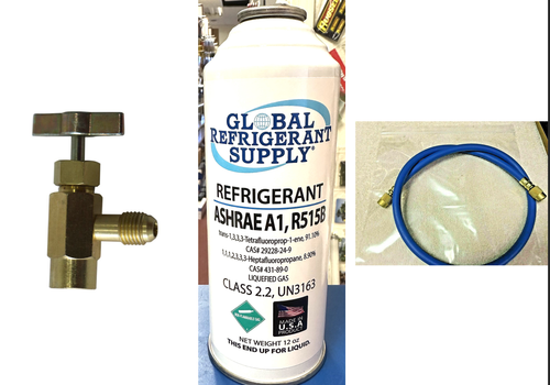 R515b, 12 oz. Can, Taper & Hose, ASHRAE & EPA Approved Drop-in Replacement For R134a