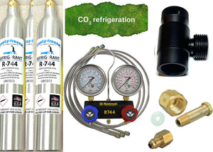 R744 Refrigerant, Carbon Dioxide, CO2, UN1013, Class 2, (3) 14.5 oz Recharge Kit
