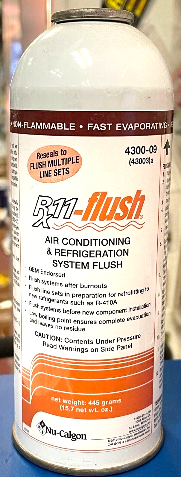 R11, 15.7 oz. Can, Refrigerant For Line Flushing For A/C & Refrigeration Systems