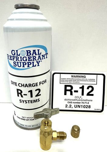 R12 DYE Ultra-Violet UV Charge, 4 oz. Can, Leak Locator For R-12 Systems K28 Can Taper