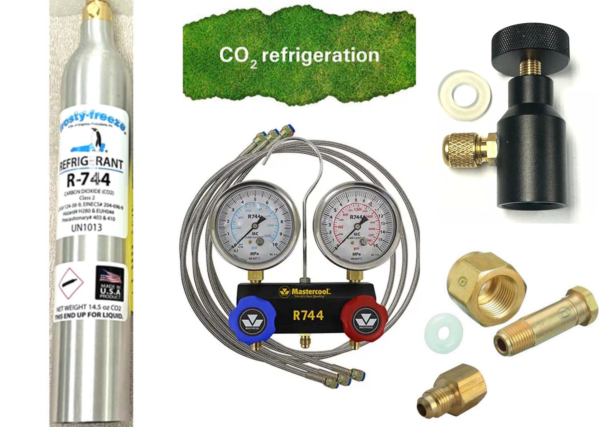 R744 Refrigerant, Carbon Dioxide, CO2, UN1013, Class 2, 14.5 oz. Recha ...