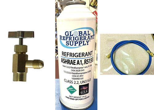 R515b, 14 oz. Can, Taper & Hose, ASHRAE & EPA Approved Drop-in Replacement For R134a