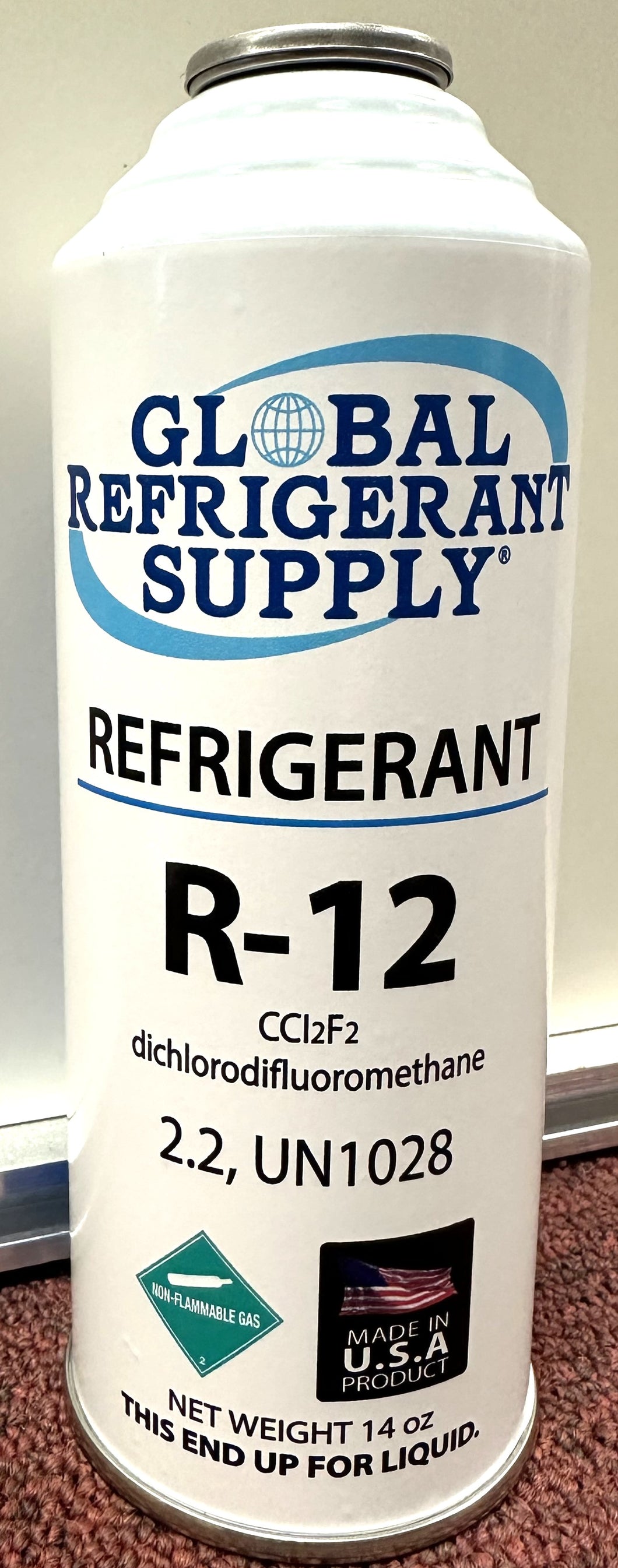 R12 Refrigerant, Dichlorodifluoromethane, 14 oz. Can