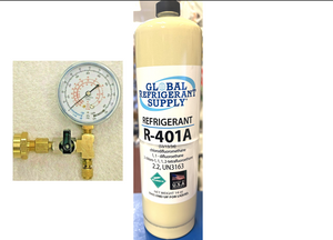 MP39, R401a, Refrigerant For Coolers, Freezers, 14 oz. Can & Can Taper Gauge