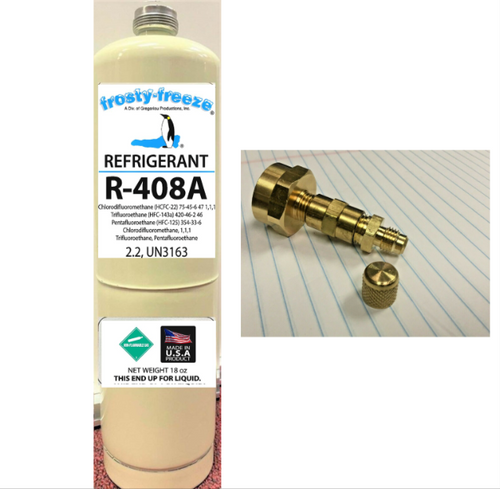 R408a, 28 oz. Can. CGA600 Top, Replacement for R502 Med. & Low Temp. Applications