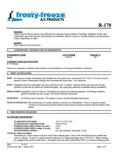 R170 Refrigerant SDS Sheet
