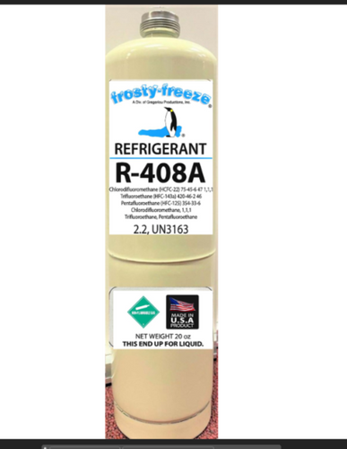 R408a, 20 oz. Can. CGA600 Top, Replacement for R502 Med. & Low Temp. Applications