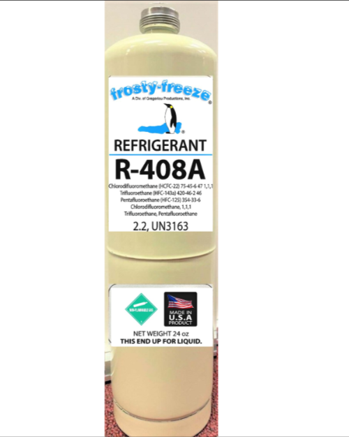 R408a, 24 oz. Can. CGA600 Top, Replacement for R502 Med. & Low Temp. Applications