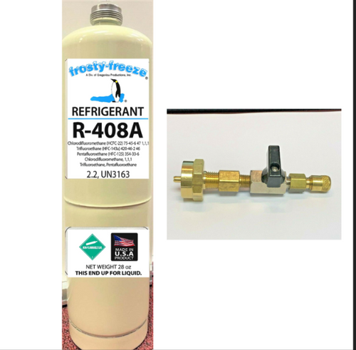 R408a, 28 oz. Can. CGA600 Top, Replacement for R502 Med. & Low Temp. Applications