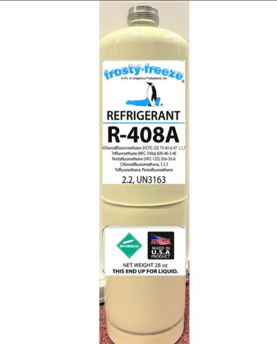 R408a, 28 oz. Can. CGA600 Top, Replacement for R502 Med. & Low Temp. Applications