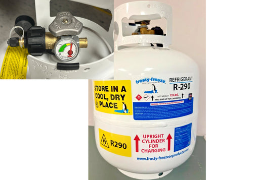 R290 Refrigerant, Coolers & Freezers, R-290, 12 Lb. New DOT Approved Cylinder