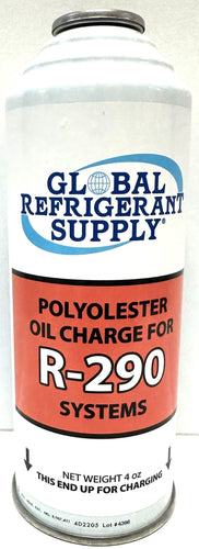 R290, (POE) Oil Charge, 4 oz. Can, Polyolester, For R290 Systems