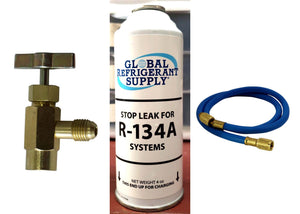 R134a STOP LEAK Charge, 4 oz. Can, For R-134a Systems, K28 Taper & Hose