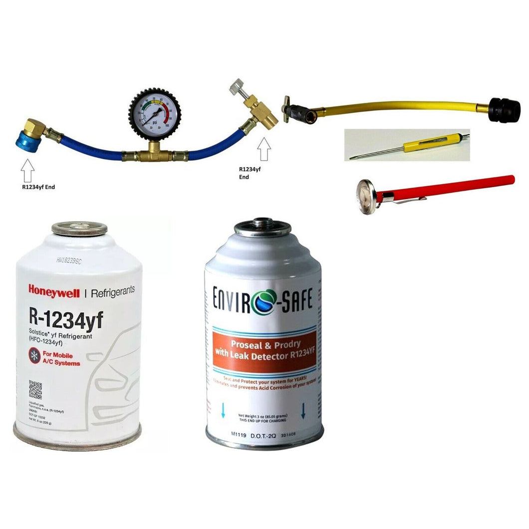 Refrigerant HFO1234yf, Auto AC, 8 oz Self Sealing Unique Fitting KIT# YFPSPDDYE