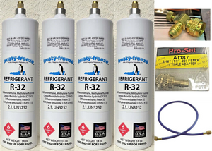 R32, R-32, Refrigerant, (4) 14 oz. Low Global Warming Potential, Alternative to R410A