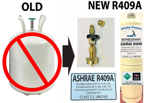 R409a, 28 oz., ASHRAE, EPA & SNAP Approved Drop-in Replacement For R12