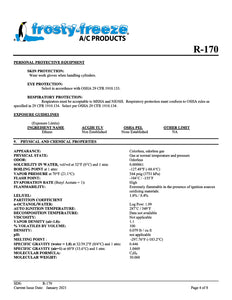 R170 Refrigerant SDS Sheet