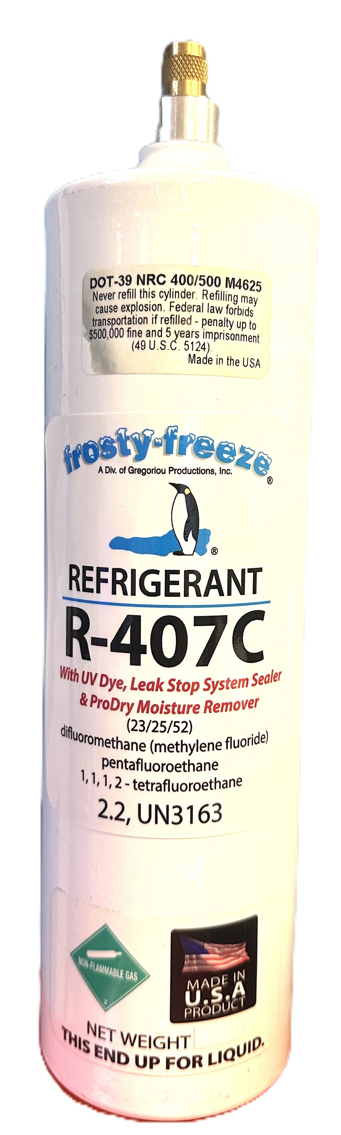 冷媒410 R407c, 28 oz., Refrigerant with Stop-Leak, UV Dye & Moisture