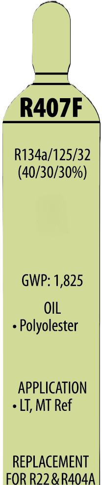 R407f, 14 oz., Refrigerant, R404a &R22 Replacement, In Stock, Same Day Fast Shipping