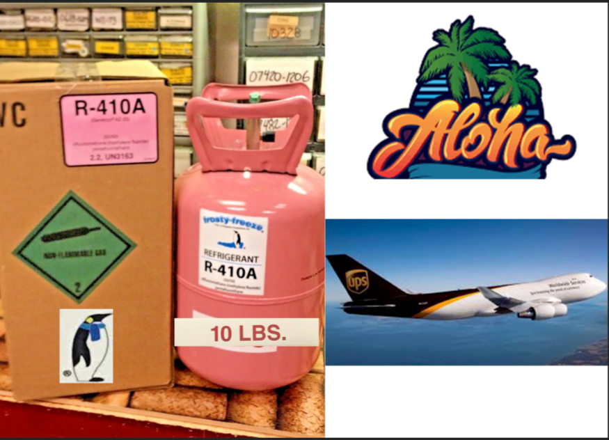 R410a, Refrigerant, 10 lb. Can, FOR HAWAII Customers only, Fully Declared Air Shipment