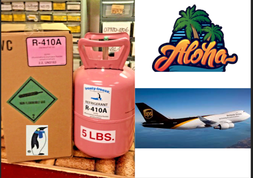 R410a, Refrigerant, 5 lb. Can, FOR HAWAII Customers only, Fully Declared Air Shipment