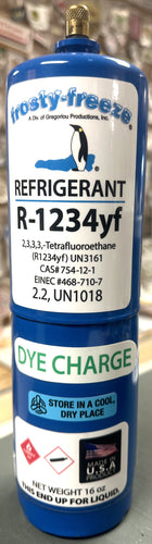 R1234YF Refrigerant 16 oz. with UV DYE-CHARGE Leak Locator, No Taper Required