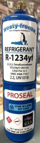 R1234YF Refrigerant 16 oz. with Pro-Seal Systems Leak Stop, No Taper Required