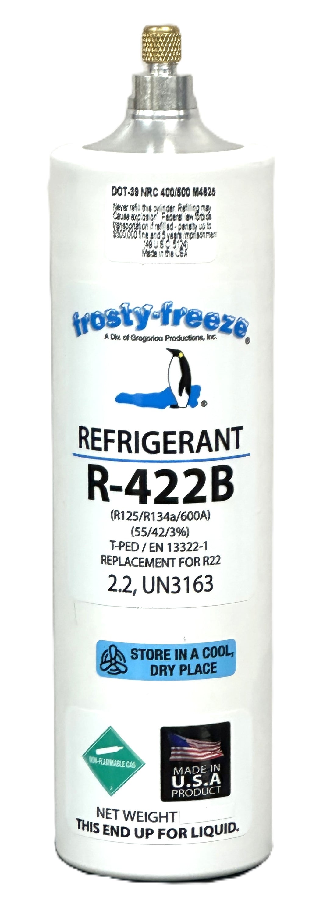 R422B, a.k.a. NU22, Refrigerant 14 oz. Can R22 Drop-In Replacement, Fast Shipping & IN STOCK!