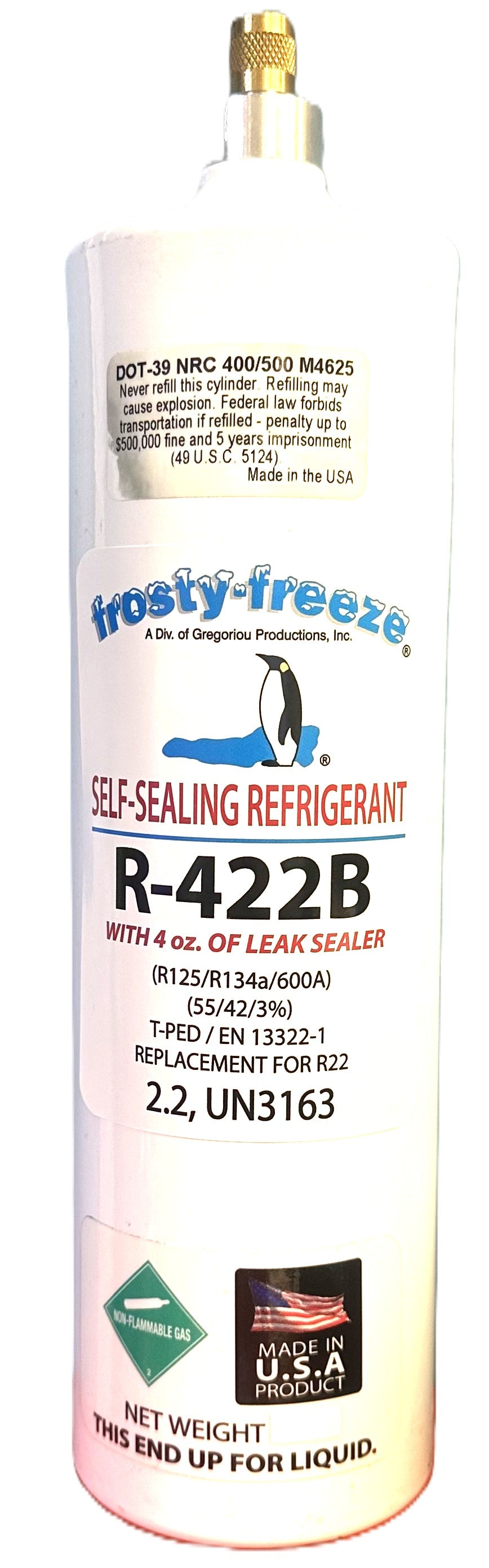 R422B, (NU22), Refrigerant 28 oz. with Stop-Leak, System Leak Sealer ...