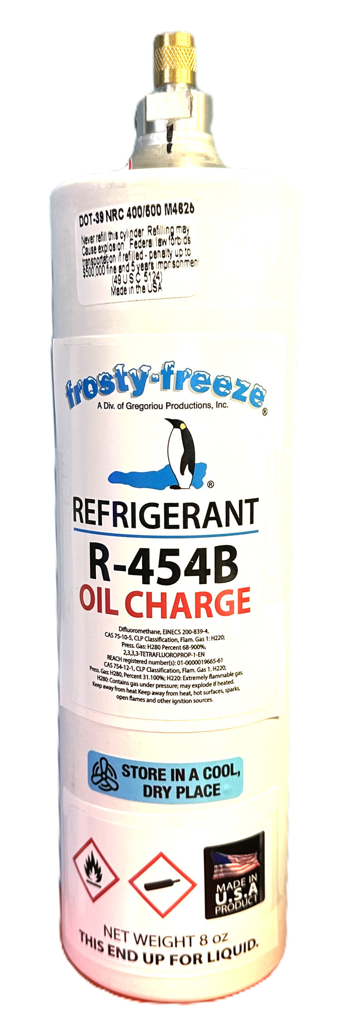 R454b Refrigerant, Total 8 oz., 4 oz. Oil & 4 oz. Refrigerant R454b ...