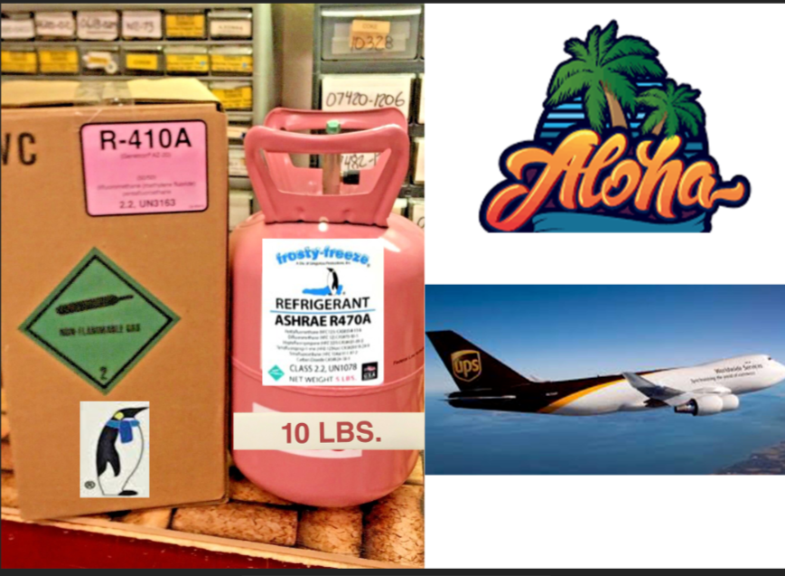 R470a New Refrigerant, 10 lb. ASHRAE, EPA SNAP Approved, Air Shipment Hawaii